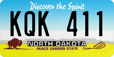 ND license plate KQK411