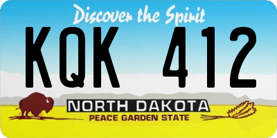 ND license plate KQK412