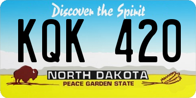 ND license plate KQK420