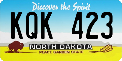 ND license plate KQK423