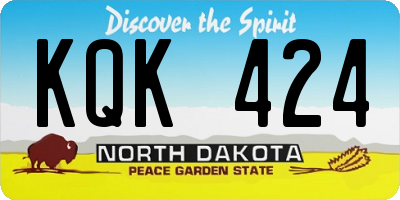 ND license plate KQK424