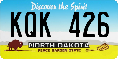 ND license plate KQK426