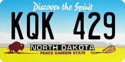 ND license plate KQK429