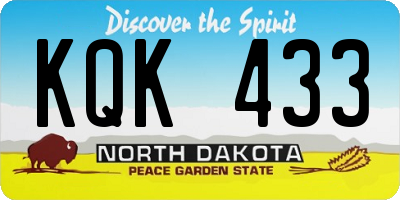 ND license plate KQK433