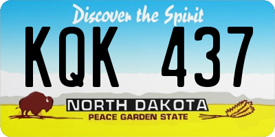 ND license plate KQK437