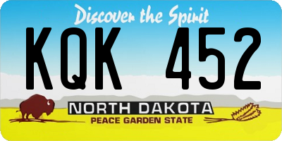 ND license plate KQK452