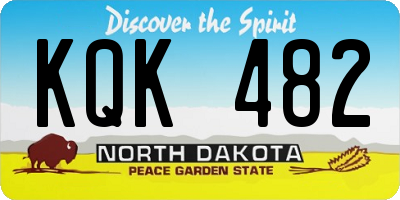 ND license plate KQK482