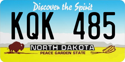 ND license plate KQK485