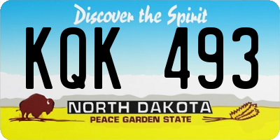 ND license plate KQK493