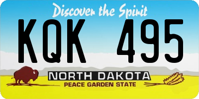ND license plate KQK495