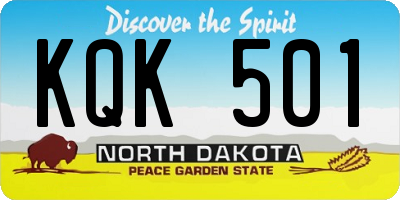 ND license plate KQK501