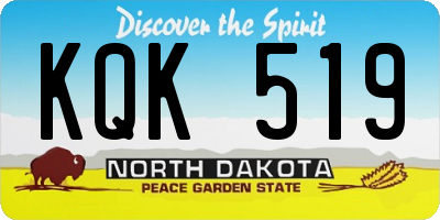 ND license plate KQK519