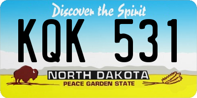 ND license plate KQK531