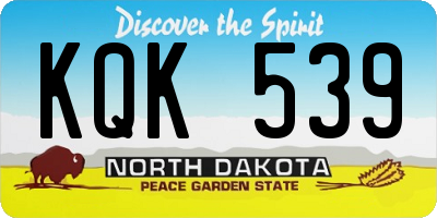 ND license plate KQK539