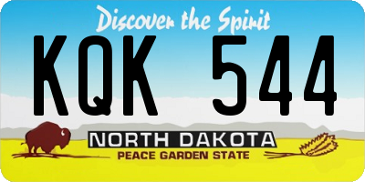 ND license plate KQK544