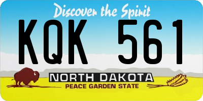 ND license plate KQK561