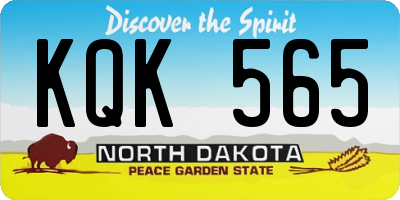 ND license plate KQK565