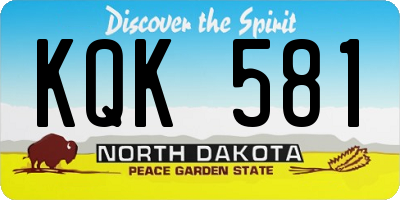 ND license plate KQK581