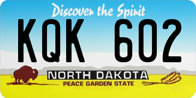 ND license plate KQK602