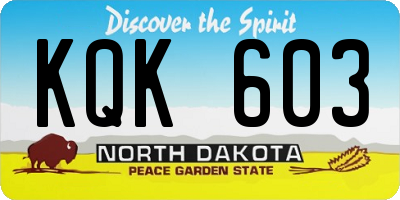 ND license plate KQK603