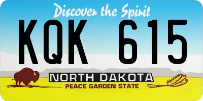 ND license plate KQK615