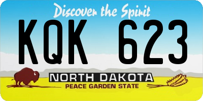 ND license plate KQK623