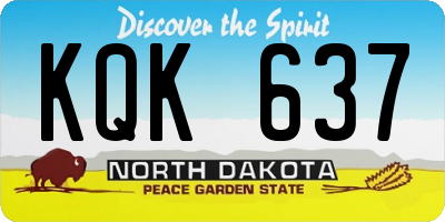 ND license plate KQK637