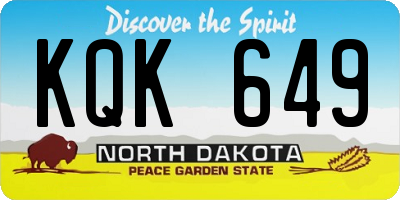ND license plate KQK649