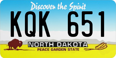 ND license plate KQK651