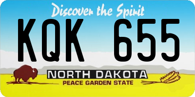 ND license plate KQK655