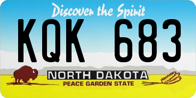 ND license plate KQK683