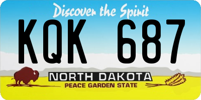 ND license plate KQK687