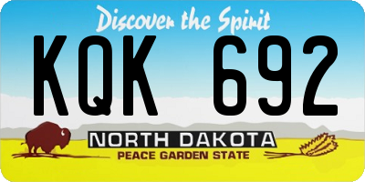 ND license plate KQK692