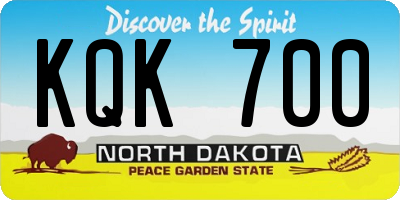 ND license plate KQK700