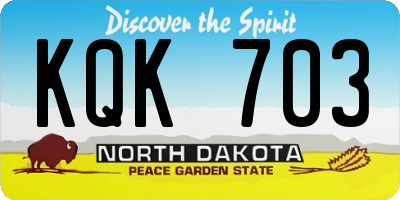 ND license plate KQK703