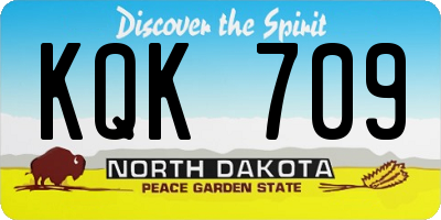 ND license plate KQK709