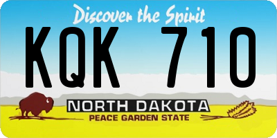 ND license plate KQK710