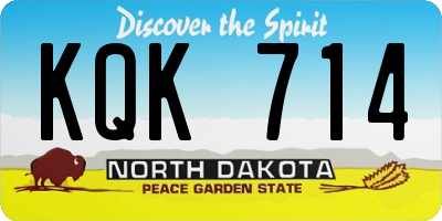 ND license plate KQK714