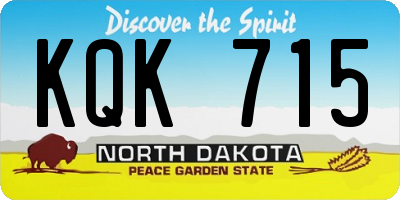 ND license plate KQK715