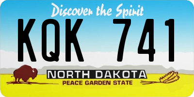 ND license plate KQK741