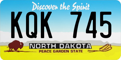 ND license plate KQK745