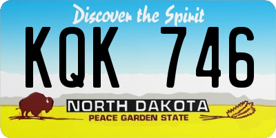 ND license plate KQK746