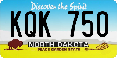 ND license plate KQK750