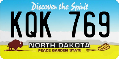 ND license plate KQK769