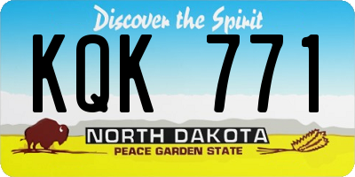 ND license plate KQK771