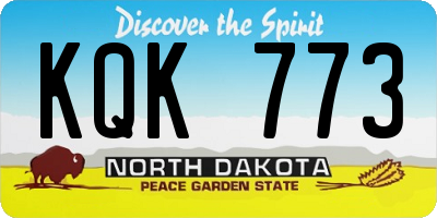 ND license plate KQK773
