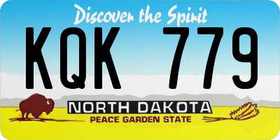 ND license plate KQK779