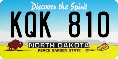 ND license plate KQK810