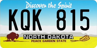 ND license plate KQK815