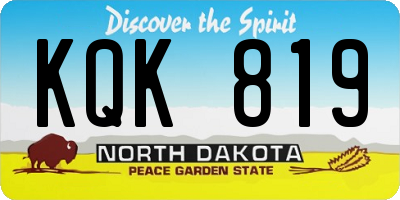 ND license plate KQK819